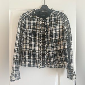 Zara Tweed Jacket with Pearls Buttons